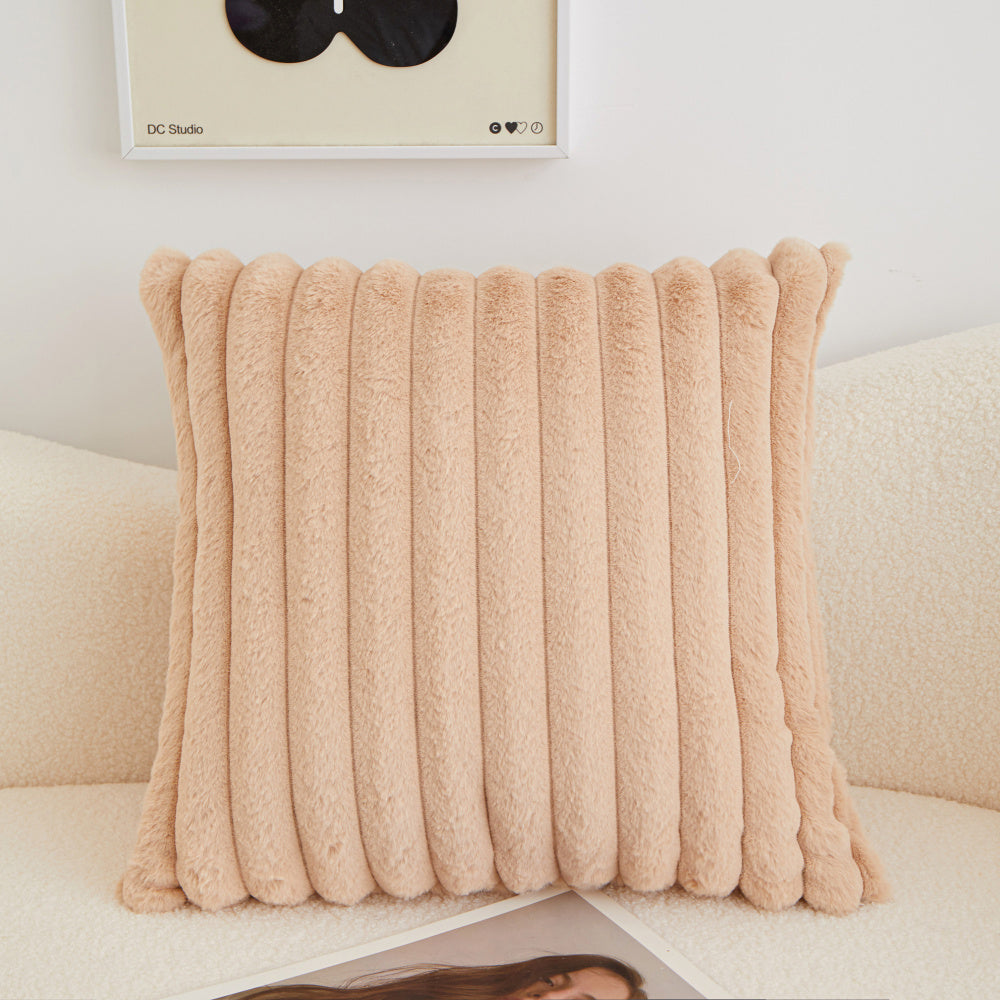 Set of 4 Double sides furry throw pillow case and insert 18"x18" square