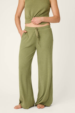 Soft Olive Rib Knit Lounge Pants