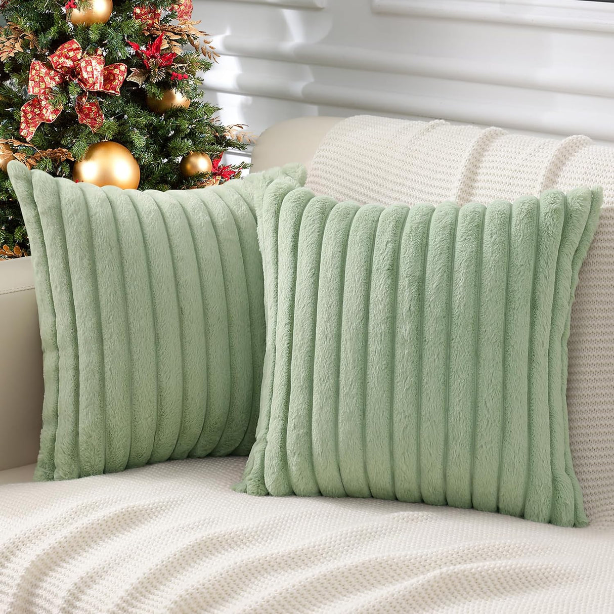 Pack of 2 Polyester Blend Square Throw Pillow covers reversible sides, removable cover size 18x18 inch