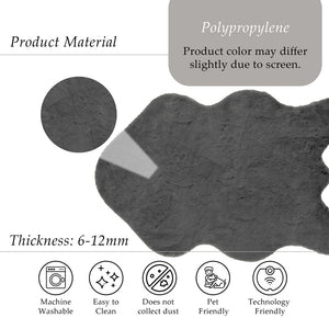 Anthracite Rabbit Plush Rug Flashrug