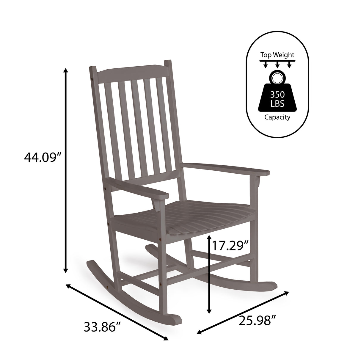 Seagrove farmhouse classic acacia wood outdoor rocking chair