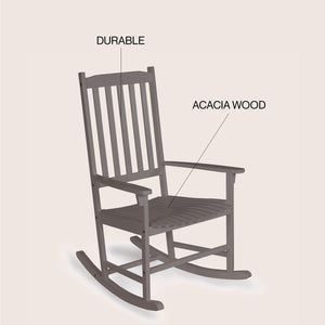 Seagrove farmhouse classic acacia wood outdoor rocking chair