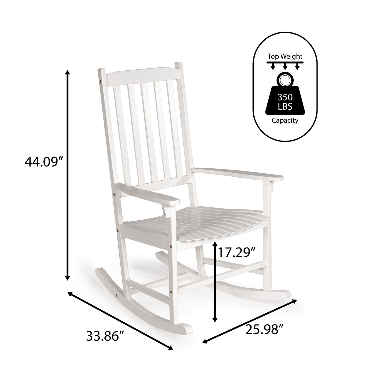 Seagrove farmhouse classic slat-back acacia wood rocking chair