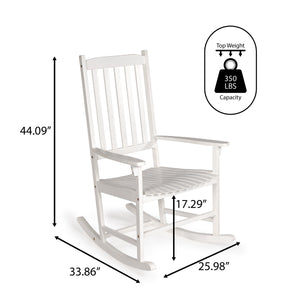 Seagrove farmhouse classic slat-back acacia wood rocking chair
