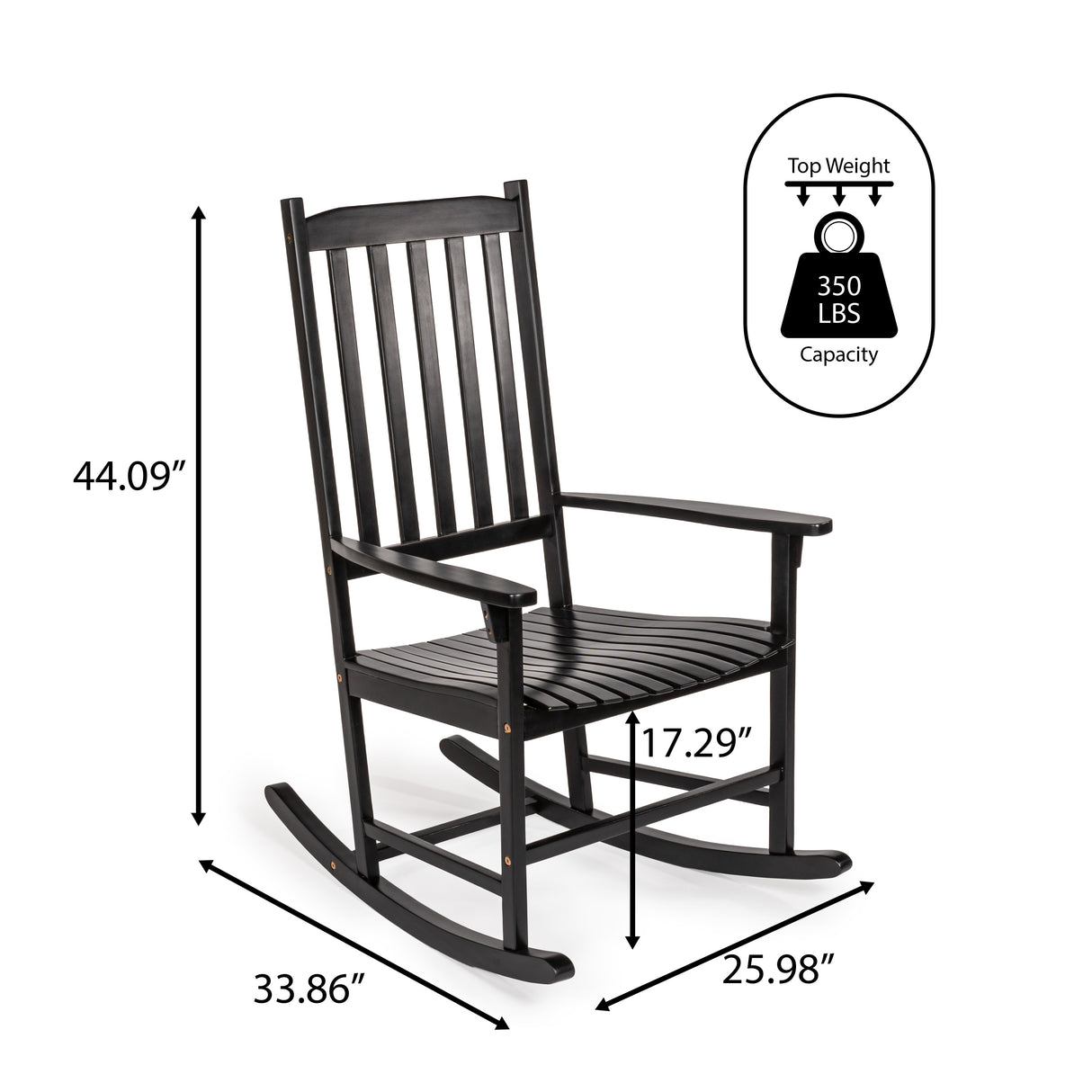 Seagrove farmhouse classic acacia wood rocking chair outdoor