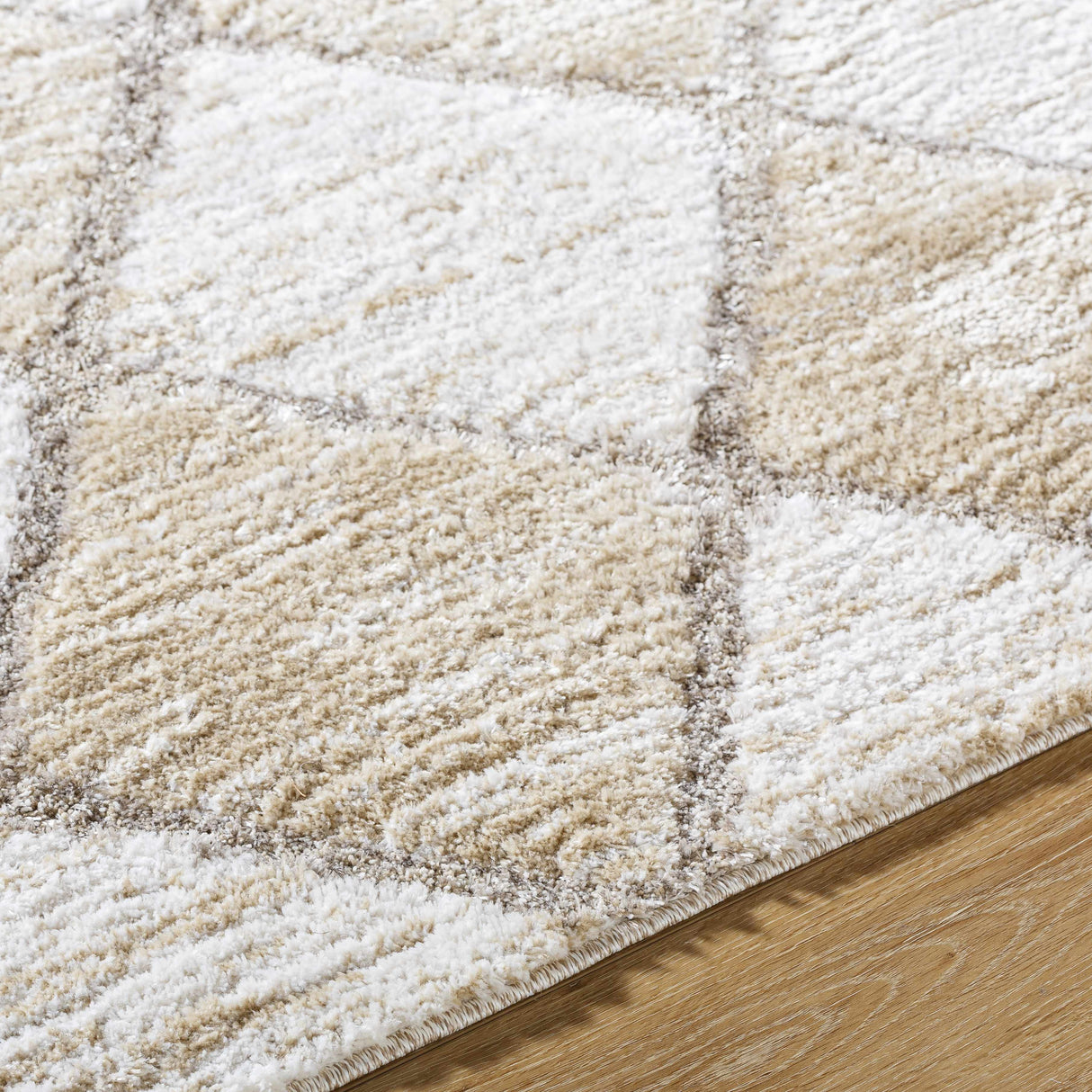 Aideen Cream Shag Area Rug - Clearance