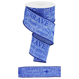 2.5" United States Air Force Ribbon: Blue (10 Yards)