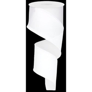 2.5" Royal Burlap Ribbon: White (10 Yards)