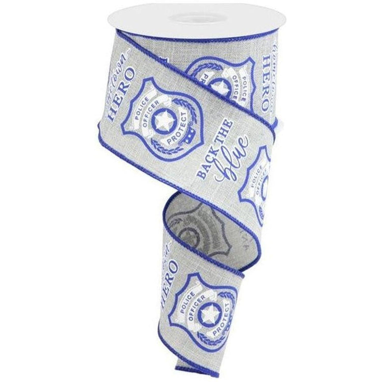 2.5" Police Badge Ribbon: Grey  (10 Yards)