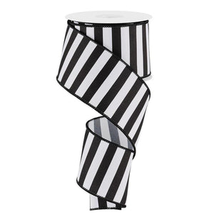 2.5" Medium Horizontal Stripe Ribbon: Black (10 Yard)