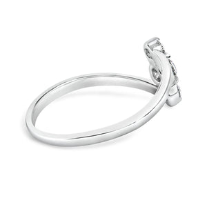 10K White Gold 1/4 Cttw Lab Grown Diamond Vertical Three Stone Ring