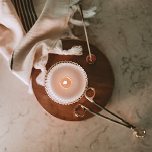 Hello Fall Fluted Soy Candle - Ribbed Glass Jar - 12 oz