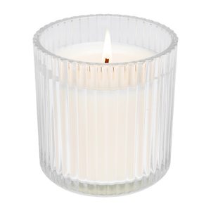 Hello Fall Fluted Soy Candle - Ribbed Glass Jar - 12 oz