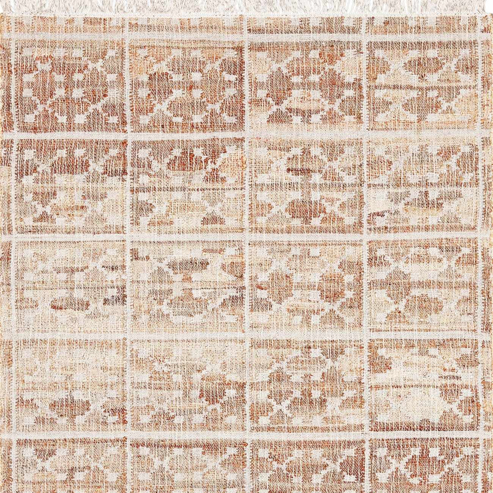 Rice Handcrafted Fringed Jute Carpet