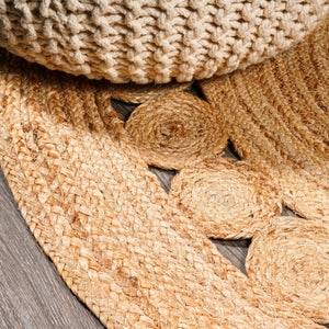Dahlia Natural Jute Boho Circle Round Area Rug