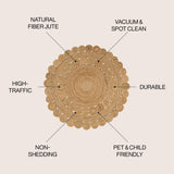 Bodhi Natural Jute hippie Circle Round Area Rug