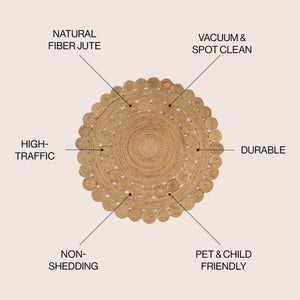 Bodhi Natural Jute hippie Circle Round Area Rug