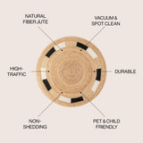 Porto Geometric Jute Circle Round Area Rug