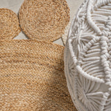 Ayana Two-Tone Jute Hippy Circle Round Area Rug