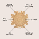 Ayana Two-Tone Jute Hippy Circle Round Area Rug