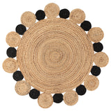 Ayana Two-Tone Jute Hippy Circle Round Area Rug