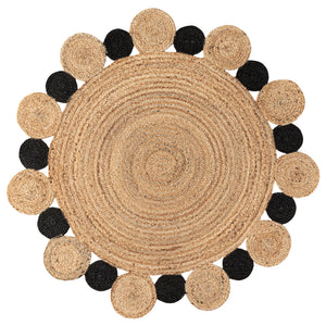 Ayana Two-Tone Jute Hippy Circle Round Area Rug