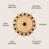 Aurora Two-Tone Jute Hippy Circle Round Area Rug