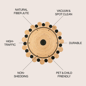 Aurora Two-Tone Jute Hippy Circle Round Area Rug