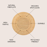 Harmony Boho Jute Circle Round Area Rug