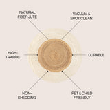 Oceana Two-Tone Boho Jute Circle Round Area Rug