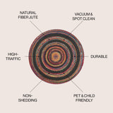 Abyss Braided Bohemian Coastal Round Jute Round Area Rug