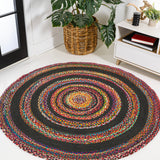 Abyss Braided Bohemian Coastal Round Jute Round Area Rug