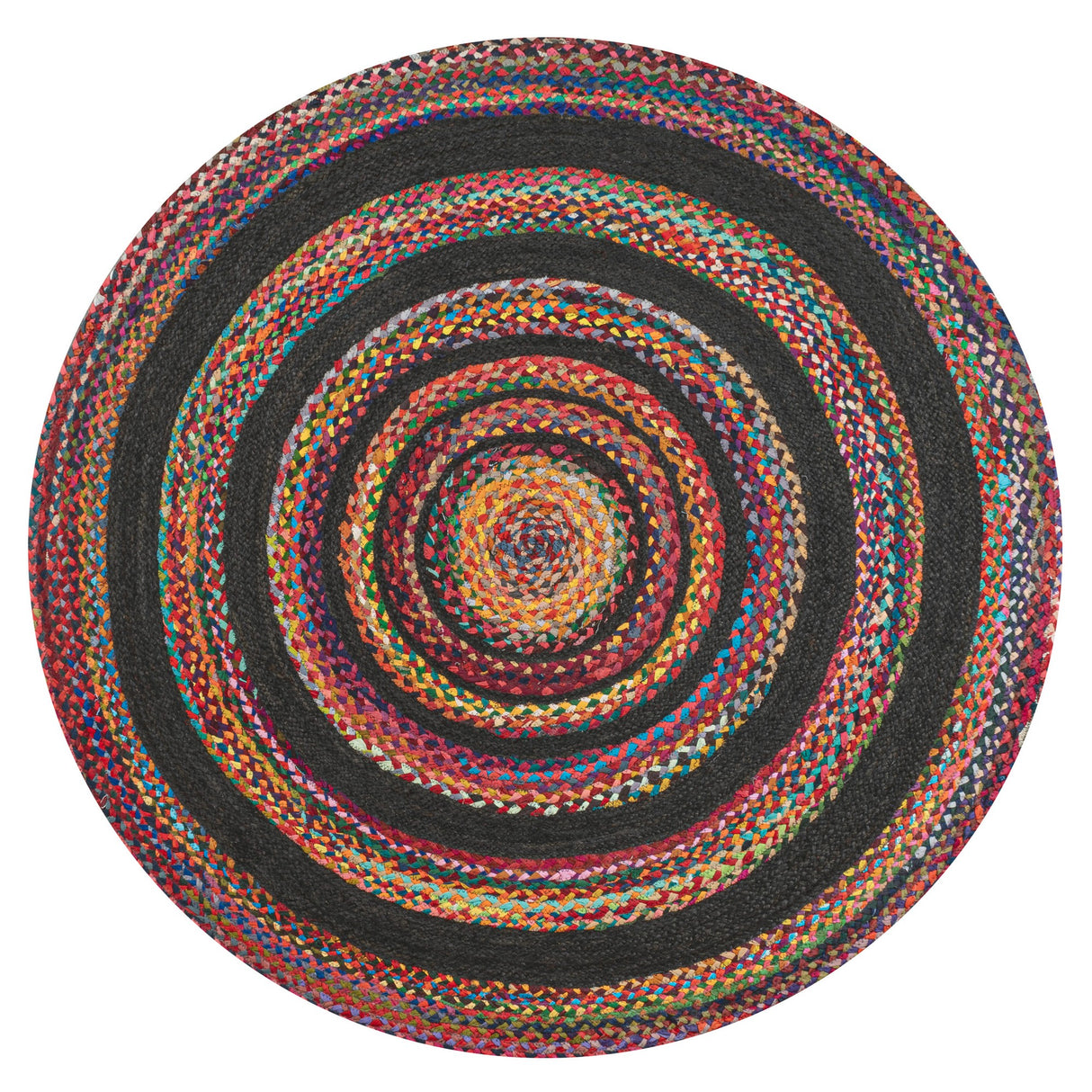 Abyss Braided Bohemian Coastal Round Jute Round Area Rug
