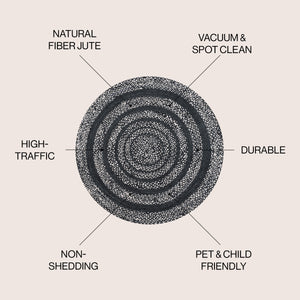 Abyss Braided Bohemian Coastal Round Jute Round Area Rug