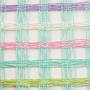 10" Plaid Poly Burlap Mesh Ribbon: Mint/White/Pink