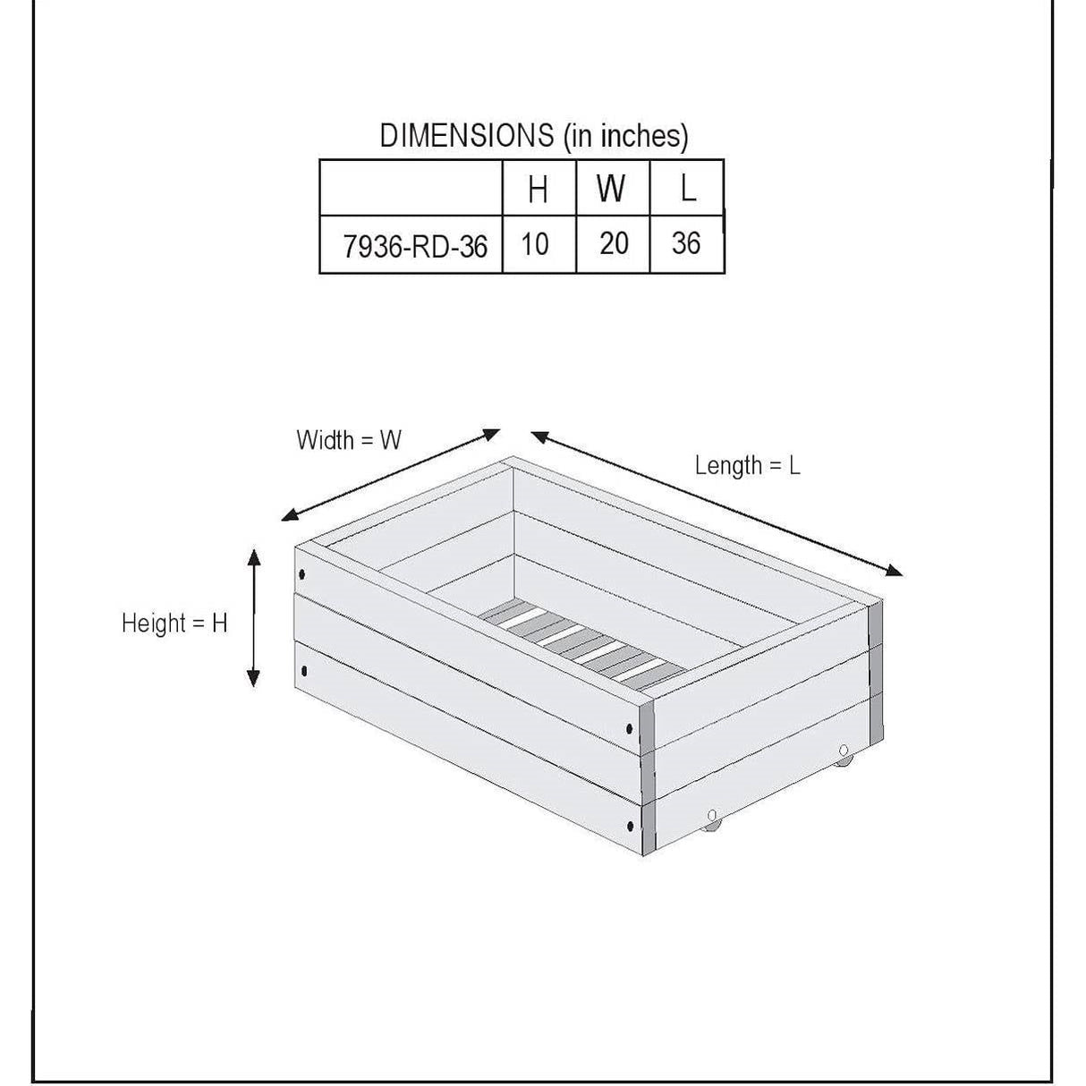 Set of 2 - Solid Wood Rolling Storage Drawers for Under Bed - Made in USA