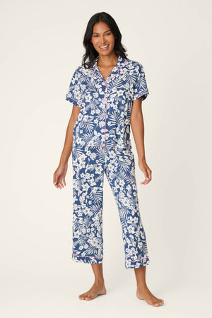 Cotton Jersey Midnight Garden Cropped PJ Set