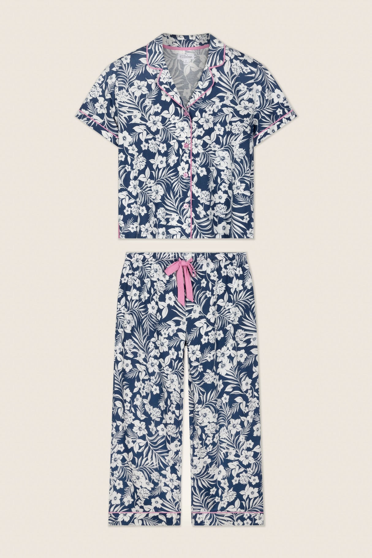 Cotton Jersey Midnight Garden Cropped PJ Set