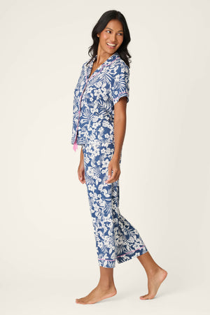 Cotton Jersey Midnight Garden Cropped PJ Set