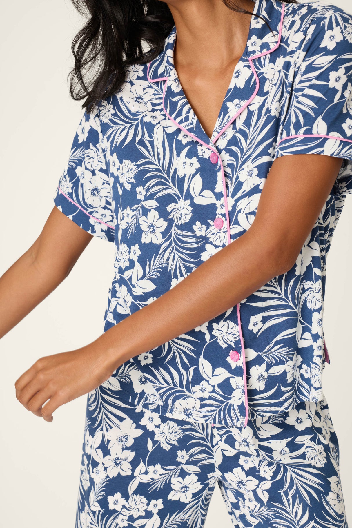 Cotton Jersey Midnight Garden Cropped PJ Set