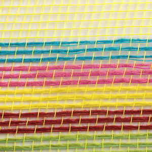 10" Border Stripe Mesh Ribbon: Yellow, Purple, Green, Red, Hot Pink, Turquoise