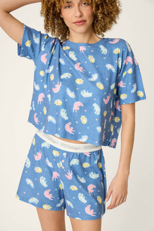 Boyfriend Boxer Cat Nap Short PJ Set