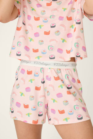 Boyfriend Boxer Sushi Bites Short PJ Set