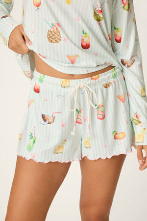 It's Five O'clock Somewhere Cocktail Print Shorts