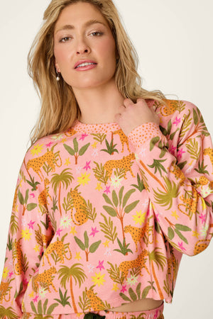 In the Jungle Leopard Safari Long Sleeve Top