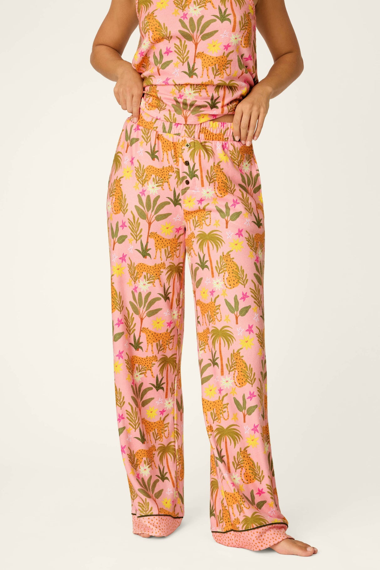In the Jungle Leopard Safari Open Leg Pants