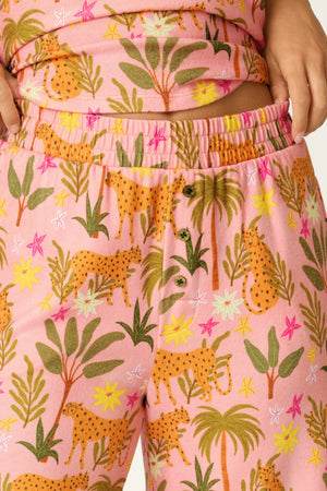 In the Jungle Leopard Safari Open Leg Pants