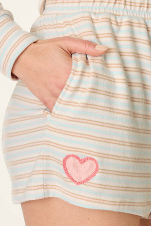 J'Adore Amour Sweetheart Stripes Lounge Shorts