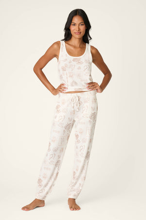 Palms Away Bistro Botanicals Banded Pants