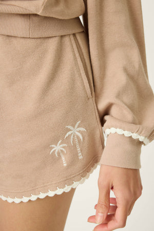 Palms Away Warm Taupe Lounge Shorts